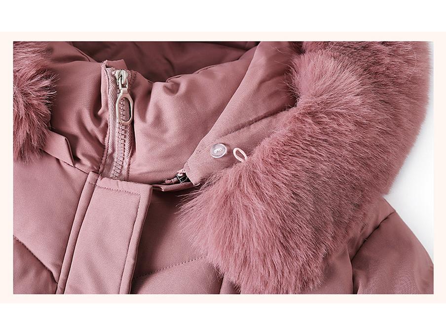 Mom's Mid-Length Fleece-Lined Down Cotton Coat - Petite, Middle-Aged & Elderly Women's Winter Jacket