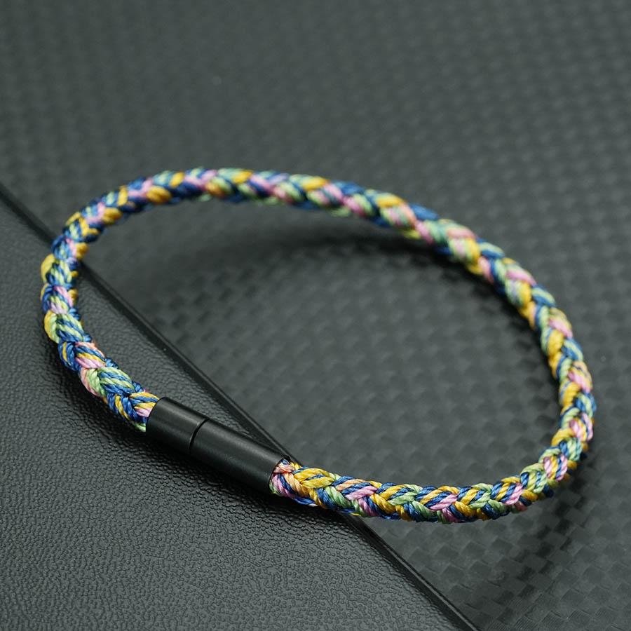 

5 Colors Grade A Ethnic Rope Bracelet Men Women Handmade Valentine Day Braslet Birthday Present Meditation Healing Cord Chain S 18.5cm 7.3Inch