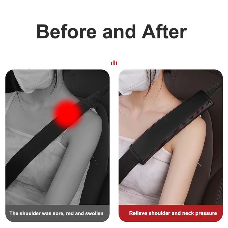 2Pc Leather Car Seat Belt Safety Shoulder Pad Protection Cover For Porsche Cayman 911 718 Cayenne Panamera Macan Taycan Boxster