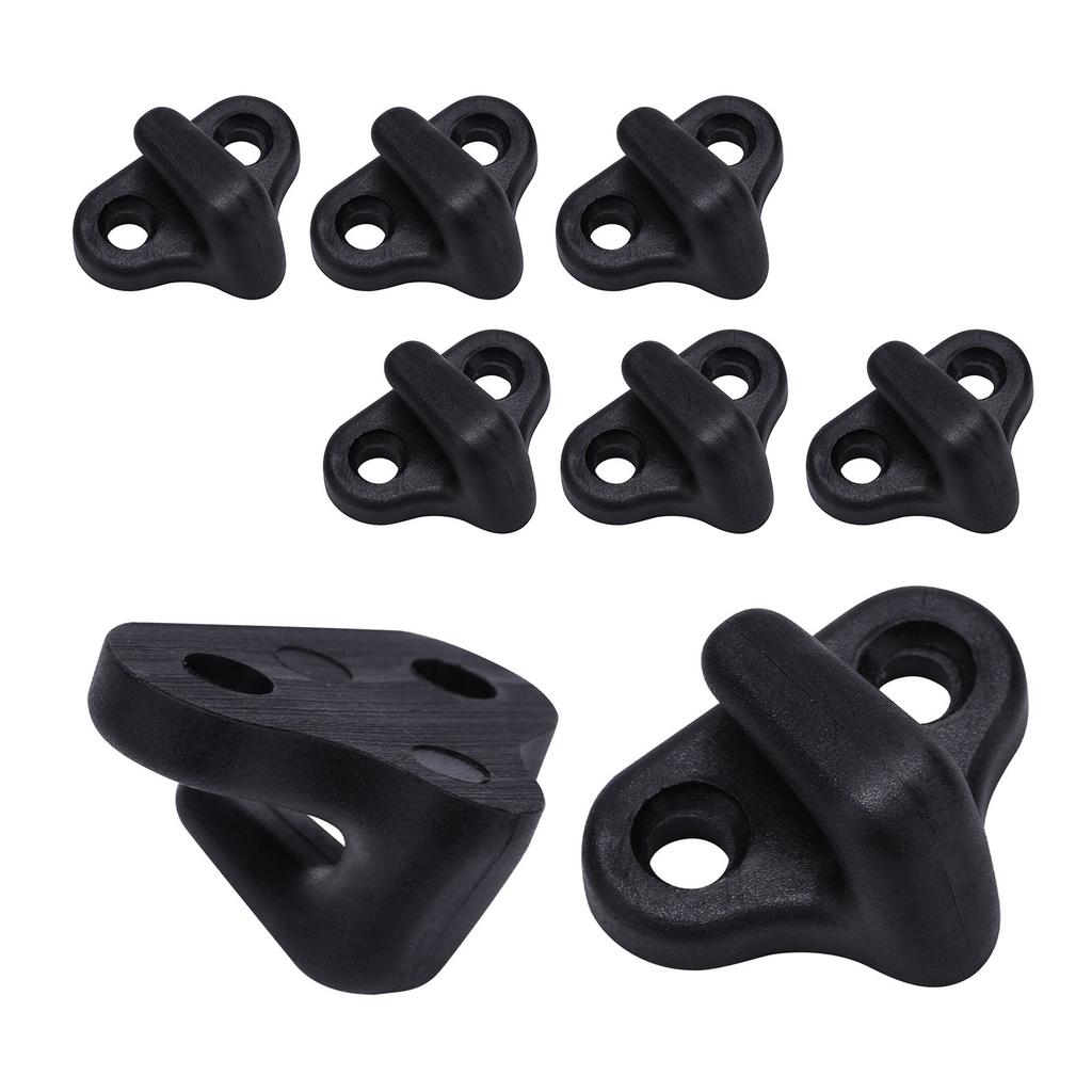 8PCS Nylon Kayak Lashing J Shape Hooks with Flat Head Screws Black Kayak Hooks Replacement for Boating Accessories