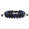 Volcano Lava Tiger Eye Double Row Adjustable Bracelet