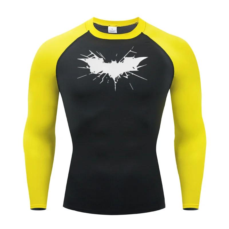 Men's Print Long Sleeve Compression Shirts Gym Workout Rash Guard Athletic Fitness Running Baselayer Undershirts Tops Sportswear