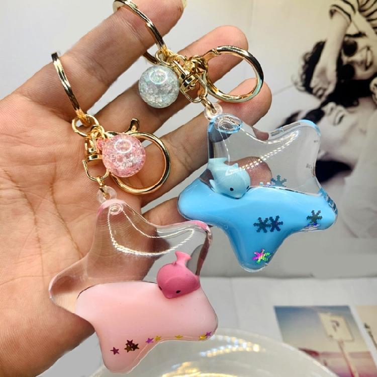 Eye Catching Pentagrams Keychain with Cartoon Animals Star Shaped Bag Pendant Accessories Fashionable Key Decoration