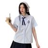 2024 Summer Women's Thai School Uniform: Short-Sleeve College-Style Embroidered Shirt