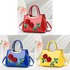 Elegant Gradient Leather Handbag With Zipper Pocket And Floral Accents For Office And Casual