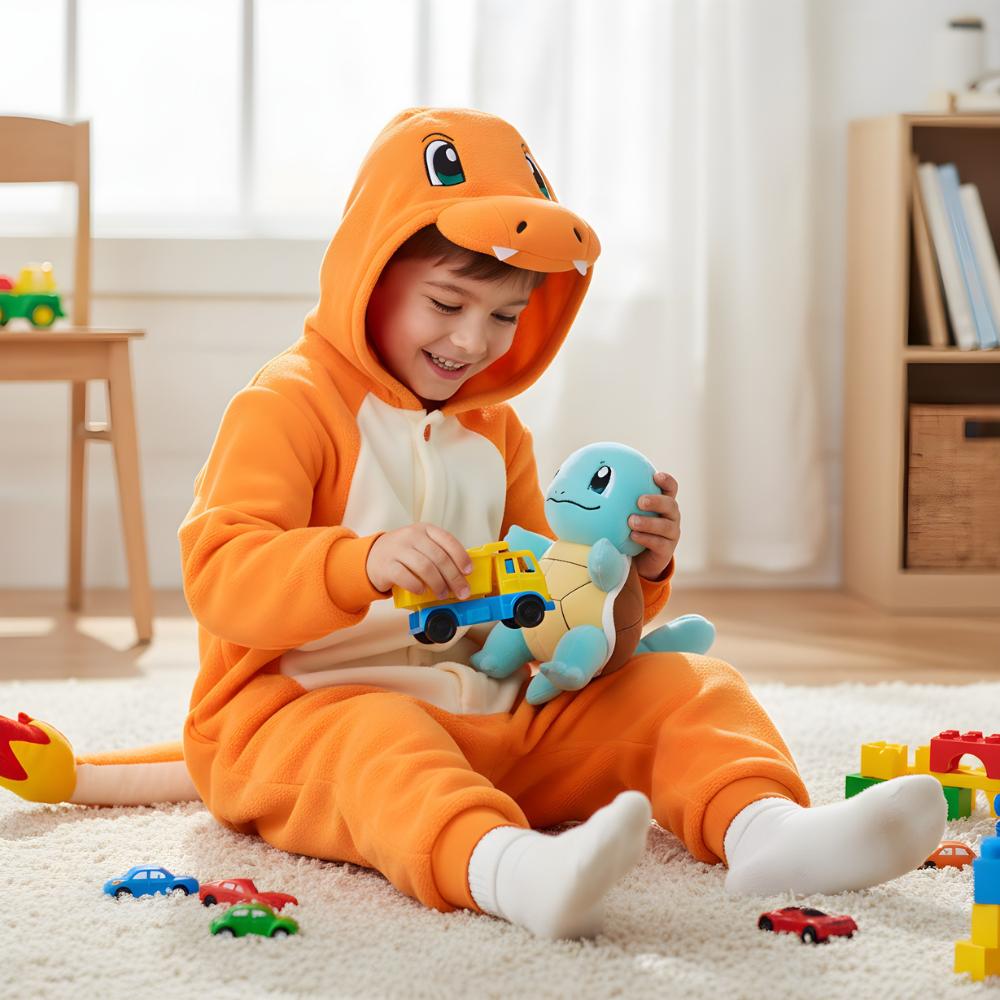 Piżama Onesie Kigurumi Przebranie Pokemon Charmander Dzieci 135-145Cm