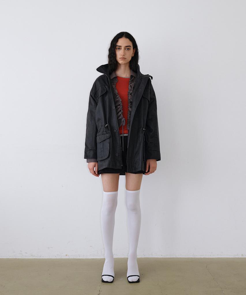 UUNE SCENE Vintage Washed Half Jacket_Black