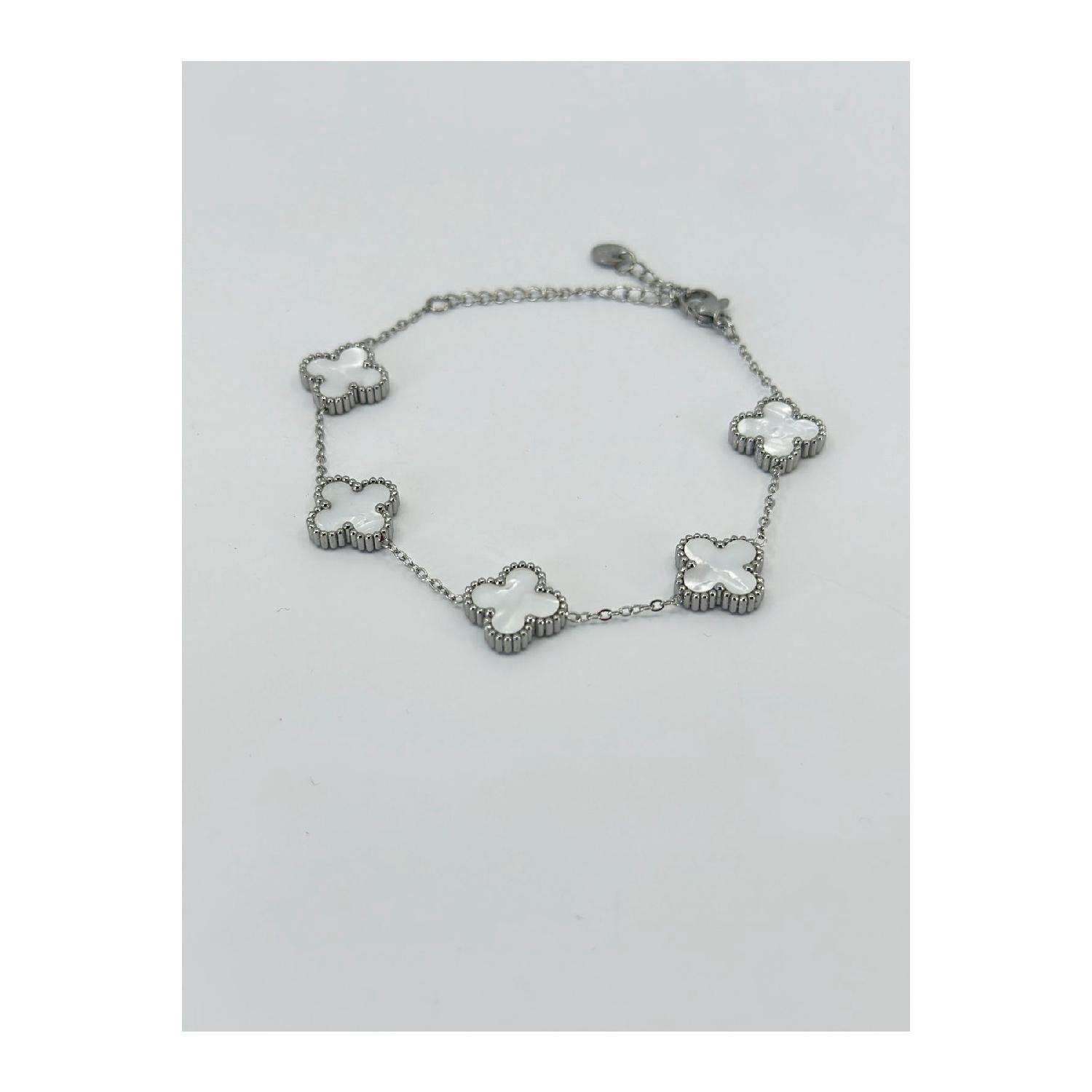 

Women s White Double-sided Steel Bracelet With Silver Chain M срібний
