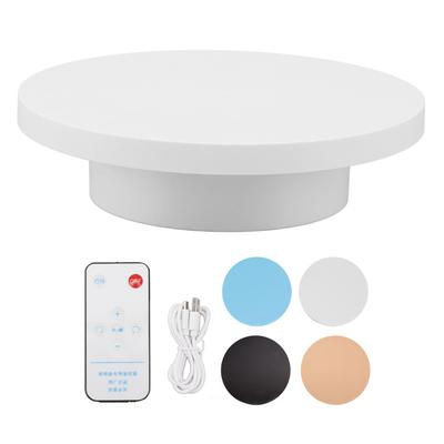 Rotating Display Stand White Plug In Remote Control Load Bearing 3kg Automatic Rotating Stand for
