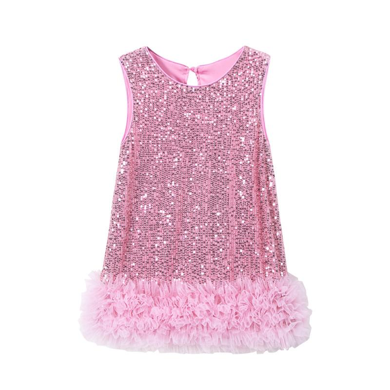 Children'S Vest Dress Autumn New Sequin Mesh Stylish Princess Dress Children'S Dress