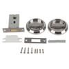Home Bathroom DoubleSided Lock 304 Stainless Steel Ring Handle Door Lock Accessories(Silver (With