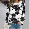 2025  Plus size autumn and winter new fashion round neck long sleeve printed elegant casual loose hoodie