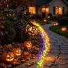 Landscape Decor for Windowsill Halloween Witch Garden Stake Light Outdoor Decoration, 33.5 Inch Waterfall-Style Metal Lighting Lawn Cauldron Ornament,
