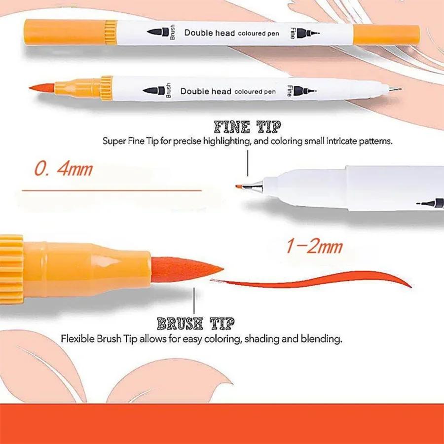 24/48/60/80/100 Colors Double-Head Washable Color Marker Set Art Supplies for Artist Korean Stationery School Supplies