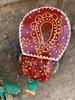 Hand Painted Wooden Elephant Stool Pair, Indian Folk Art Decorative Table