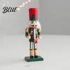 Classic Christmas Character Wooden Nutcracker Soldier Figurine Handcrafted Solid Wood Tabletop Ornament Traditional Statue for Holiday Desk