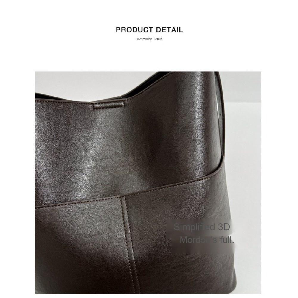 Women Large Capacity Vintage Soft PU Tote Bag with Hand Carry for Daily Commute