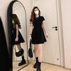 Fluffy little black dress, small pear-shaped figure, black dress, children's summer short dress, new princess dress.