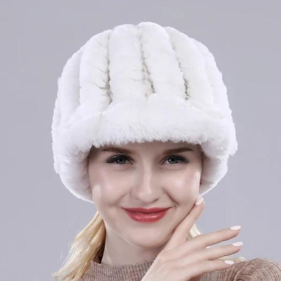 

Женская шапка из натурального кроличьего меха рекс Зимняя вязаная шапка из натурального кроличьего меха рекс Россия Женские теплые шапки-бини из натурального меха
