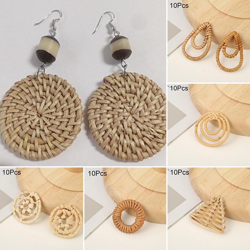 

10 шт., аксессуары, серьги, соломенный кулон, кукуруза, натуральный ротанг, для плетения ювелирных изделий, подвески, многофункциональные