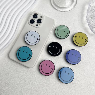 1pc Socket Talk Tok Grip Cute Happy Face Phone Holder Foldable Desktop ABS Stand Mobile Grip Mount