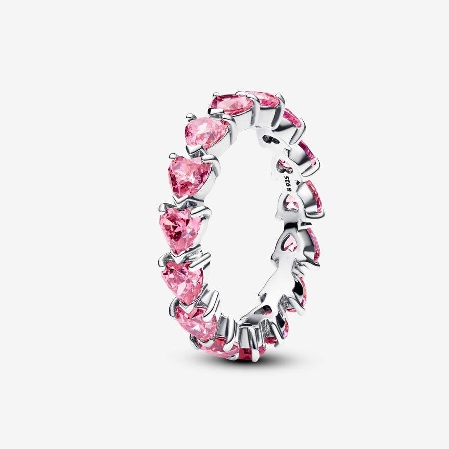 Luxury 925 Silver Heart-shaped Bow Flower Ring Fit Women's High-end Jewelry Parties Valentine's Day Gifts
