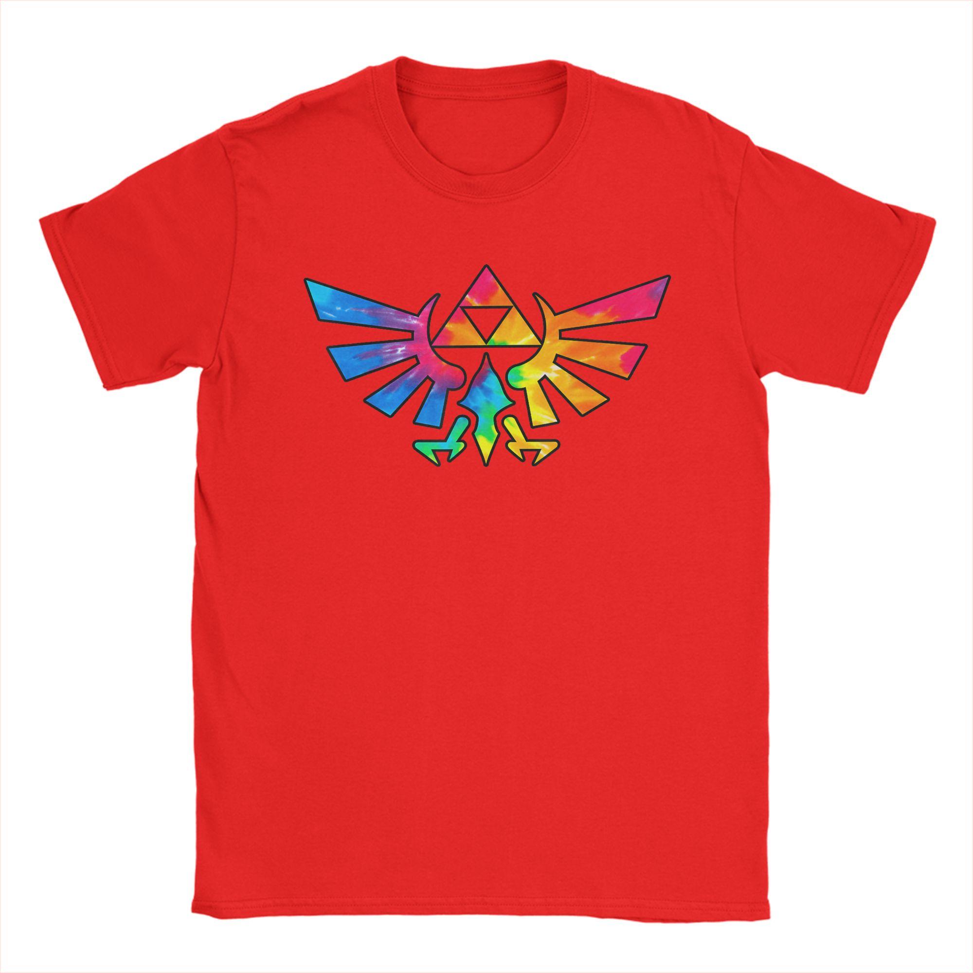 Vintage Legend of Zeldas Triforce Symbol Tie Dye TShirts for Unisex O Neck 100 Cotton T Shirts  Short Sleeve Tee Shirt Gift Tops S