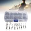 210pcs Fishing Swivels Snaps Set Stainless Steel Rolling Barrel Swivel with Safety Snaps Fishing Line Connector