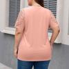 Plus Size Women's Fashion Casual Loose Elegant Off-shoulder Hollow-out Short-sleeve T-shirt Top