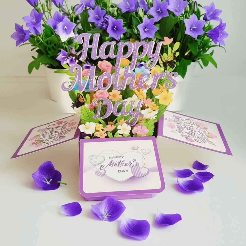 Butterfly 3D Mother's Day Card Flower Flower Pop Up Card Mom Greeting Card Mother's Day Gift