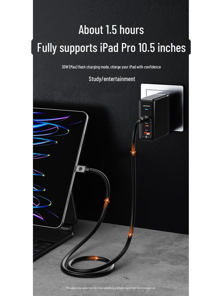 USAMS Dual Type-C Fast Charging Cable for Apple 15, PD30W Compatibility