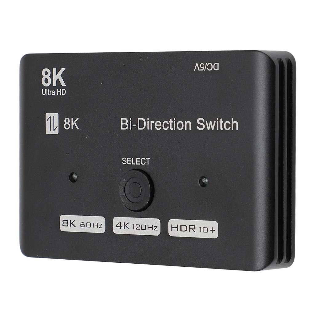 HD Bi Direction Switch 1 In 2 Out 2 In 1 Out 8K 60Hz 4K 120Hz 48Gbps Aluminum Alloy Bi Directional
