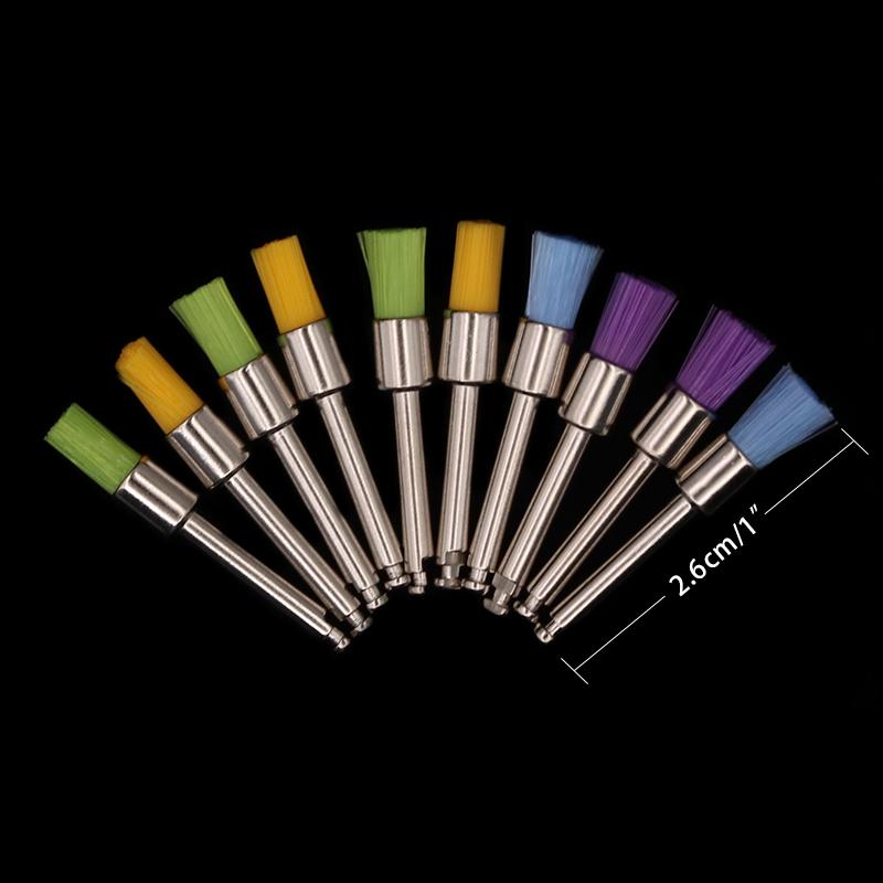100Pcs/Box Dental Nylon Polishing Brushes Bowl Shape Colorful Dental Prophy Brush Prophylaxis Brush For Contra-Angle Handpiece
