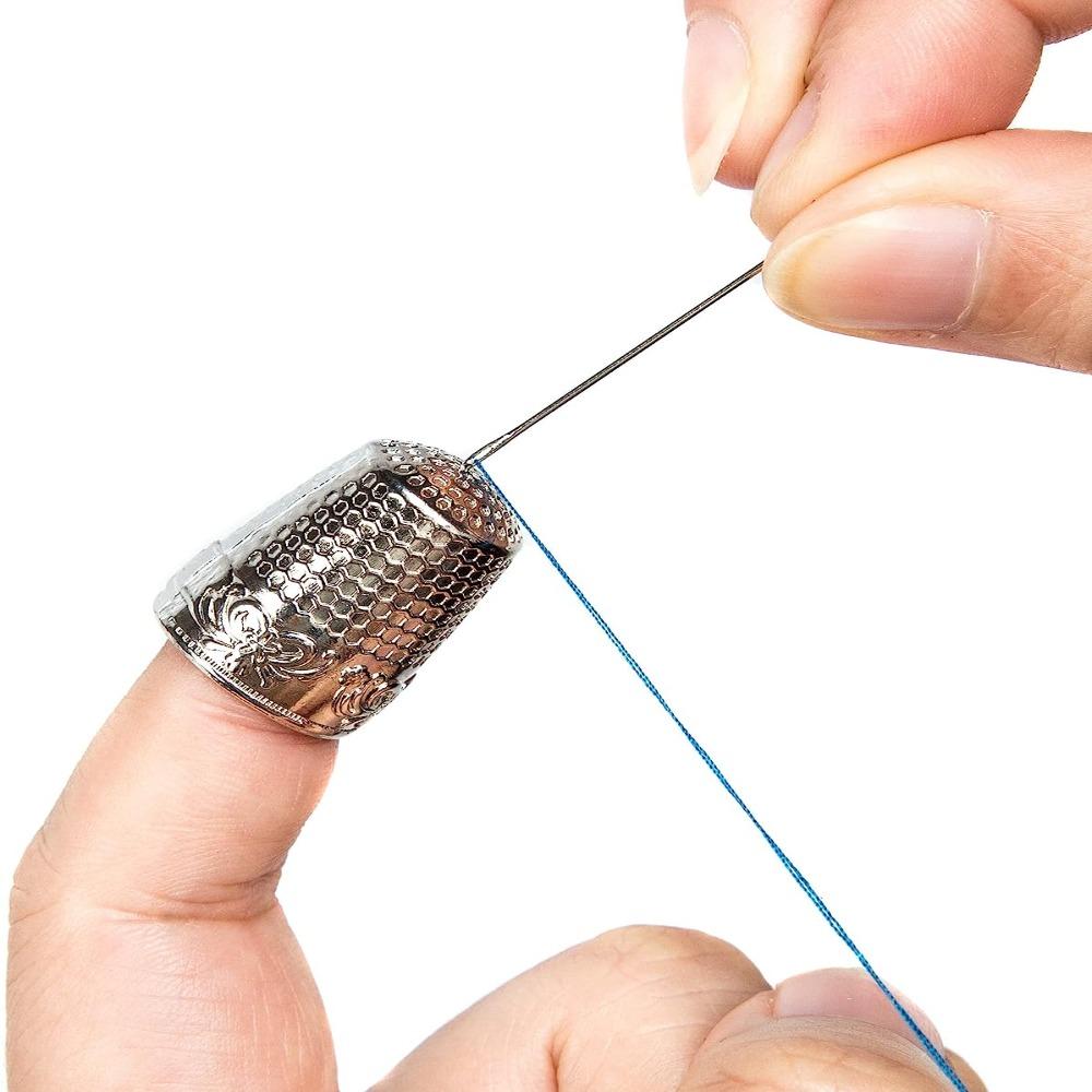Metal 4Pcs 1.4*1.7*2.3CM/0.55*0.67*0.9in Hand Thimbles Needlework Safety Hand Sewing