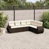 VidaXL Garden Lounge Set with Cushions 6 Pcs, Patio Sofas, Patio Furniture Set, Outdoor Furniture, Brown 3221412