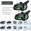 Kebidumei D2-6X Motorcycle Helmet Intercom Headset 1000M Wireless Interphone Communicator for 6 Riders Music Share Waterproof