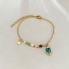 Fashion Versatile Cat Eye Oil Dripping Shell Stainless Steel Bracelet For Women