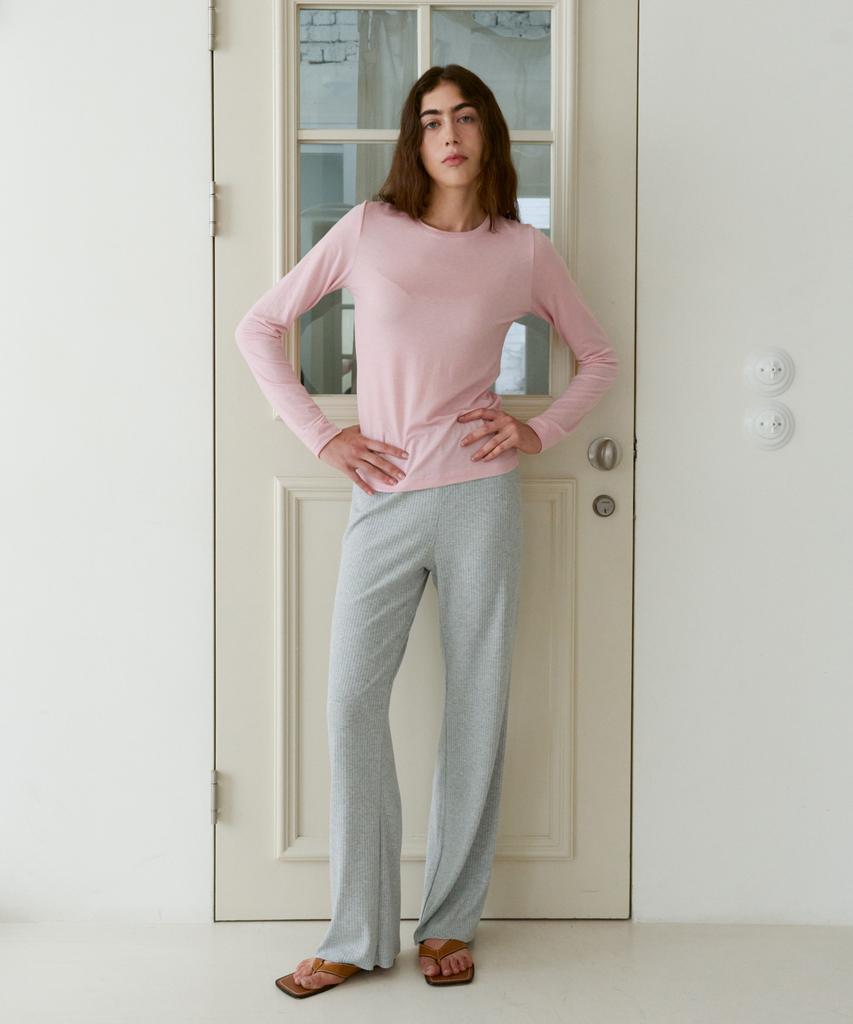 38COMEONCOMMON Sheer Touch Slim Long Sleeve (Light Pink)