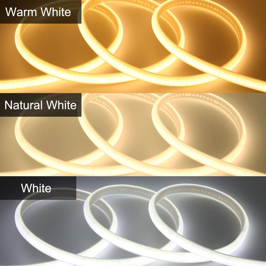 110V 220V Waterproof COB LED Strip With Switch 288 LEDs Per Meter Flexible Neon Tape Light For Kitchen Room Decor