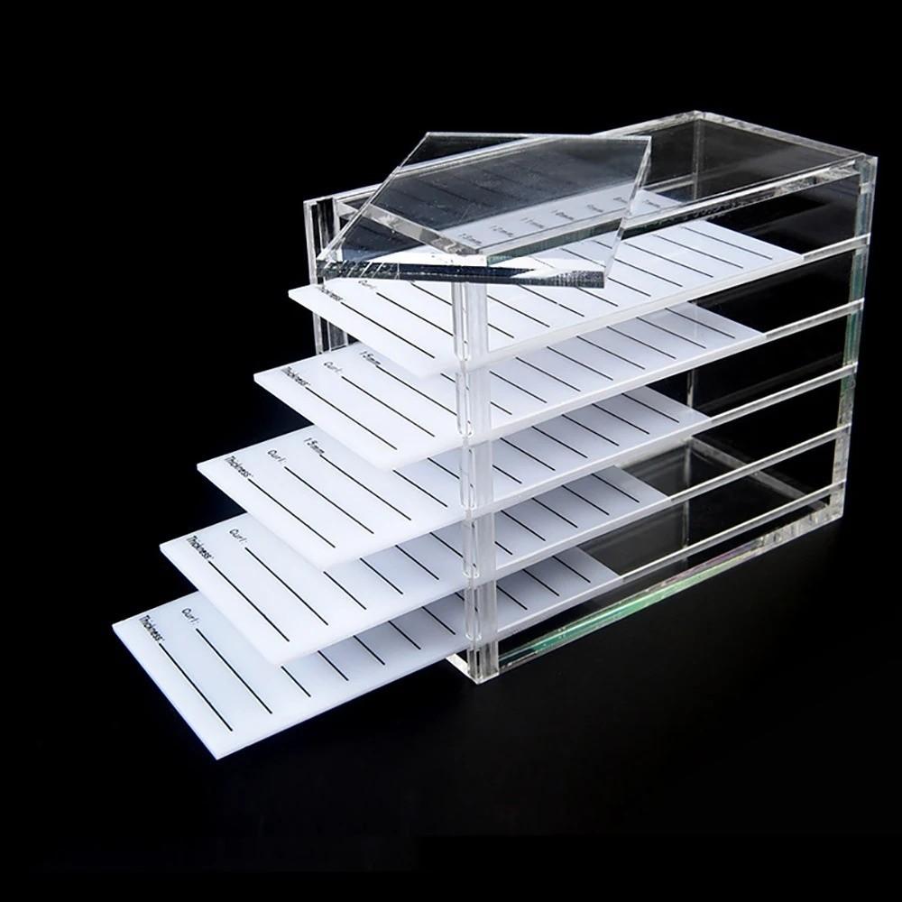 1/5 Layers False Eyelashes Storage Box Transparent Lash Holder New Display Stand  Makeup Tool
