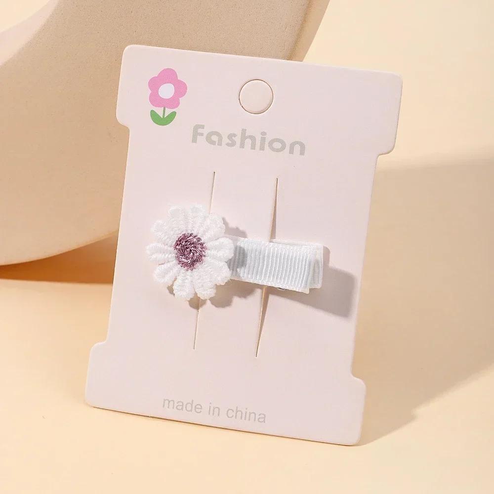 1/2/5 set Ins Daisy Flower Hair Clips Baby Girl Hairpins for Kids Lace White Barette Princess Hooks Infant Accessories Korean