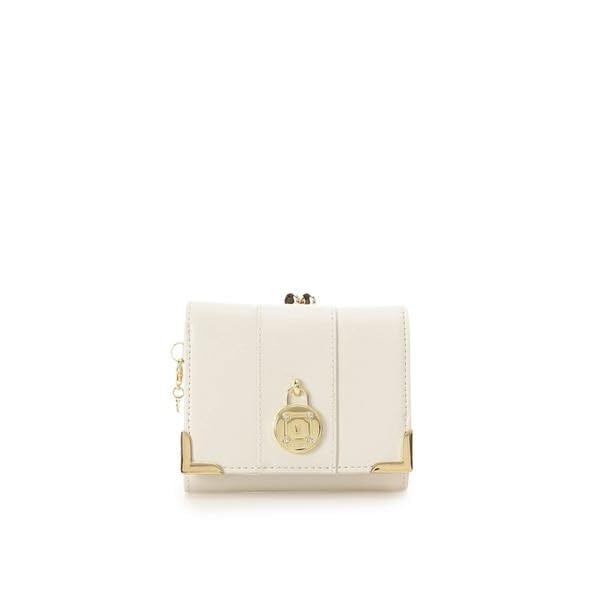 Samantha Vega Circle Lock Folding White Wallet/Mini Wallet, Women's,
