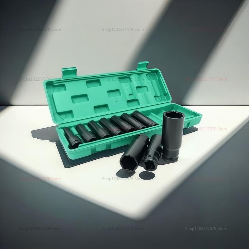 10PCS 1/2 Inch Drive Metric Impact Socket Set Deep Universal Sockets for Air Pneumatic Tools Heavy Duty Repair Wrench Kit