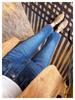 Women's Plus Size Slimming Straight Leg Cigarette Jeans - Petite Fit, Nine-Point Length