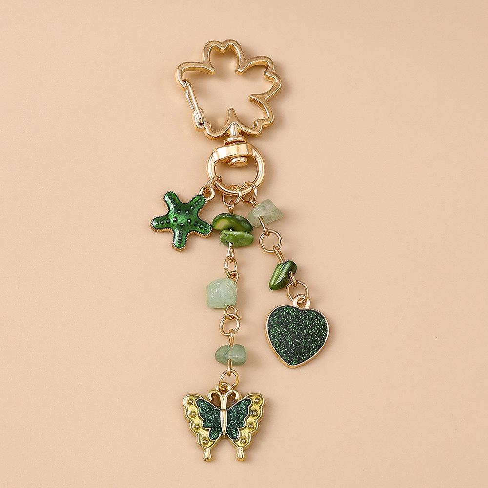 Trendy Butterfly & Heart Keychain: Stylish Animal & Flower Backpack Pendant