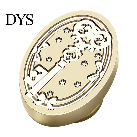 Crafting Stamp Replacement Brass Wax Seal Head, Vintage Key Pattern Embossed Sealing Accessories Head for Envelope Journal Gift Packaging Invitation