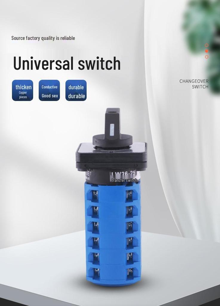 Universalschalter 25A LW26-25 M07/4 für Stern-Dreieck-Anlauf, Herdschaltung und Zweigeschwindigkeitsbetrieb mit vier Stellungen