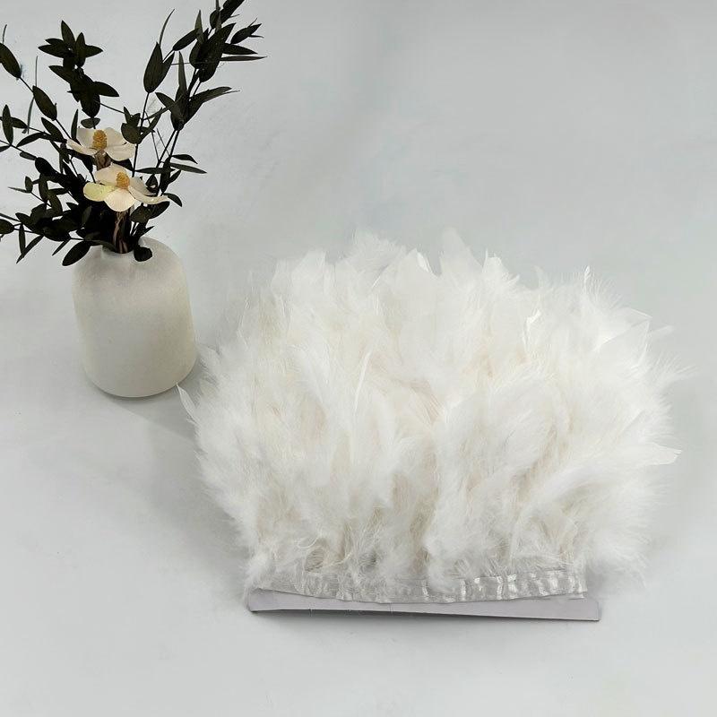 10-15cm Coffee Turkey Feather Trim Feathers Fringe Ribbon DIY Sewing Clothing Handwork Wedding Dress Crafts Party Decorations