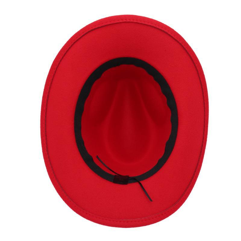 Fashion Cowboy Hat Black Bowler Hat Jazz Hat English Vintage Felt Hat Knight Hat