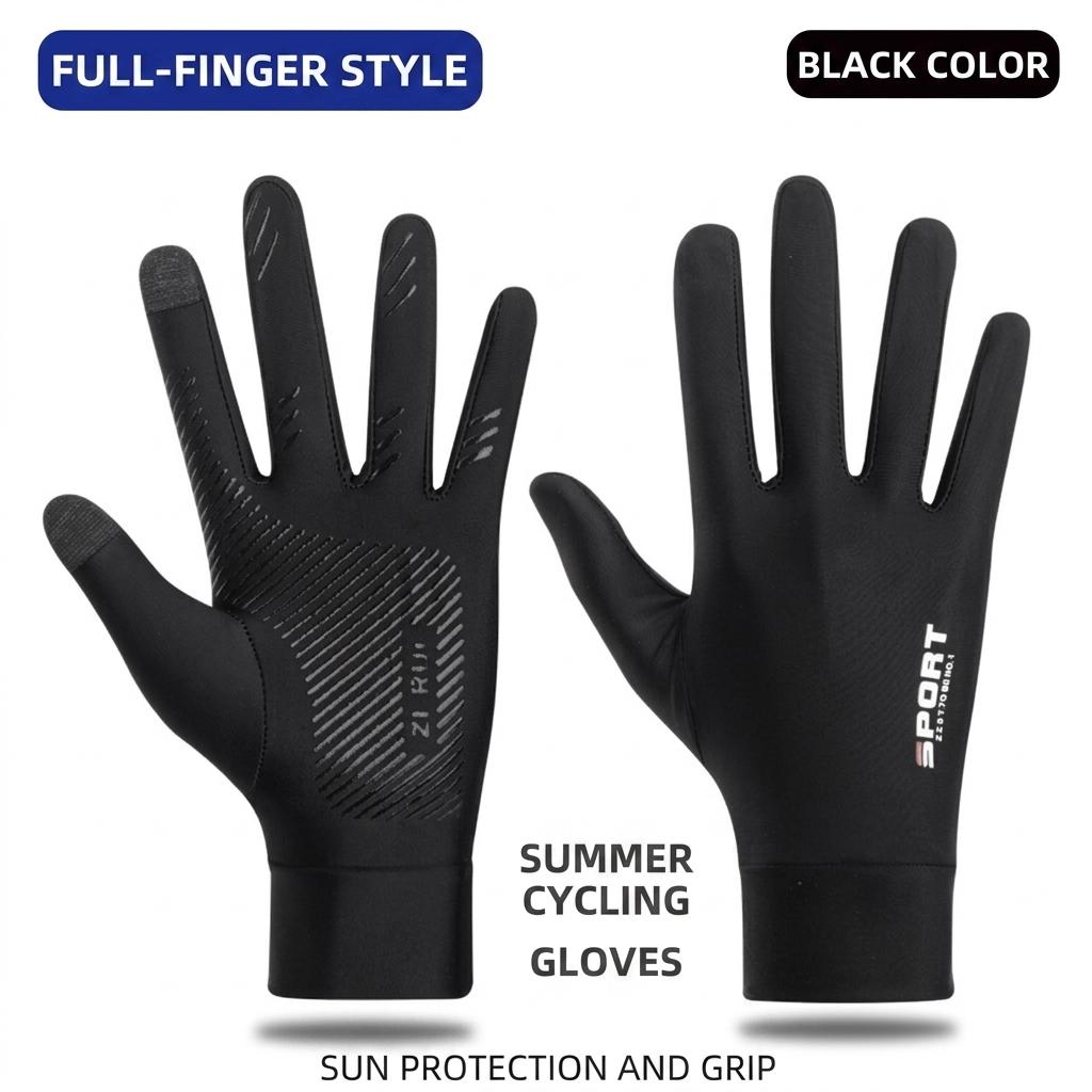 Summer Cooling Gloves Ice Silk Fabric Anti Slip Design for Outdoor Sports